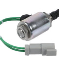 Beefy 24V Solenoid Valve for Heavy Equipment 186-1526, metal valve with green lead and connector