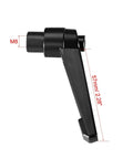 Hella Smooth M8 Clamping Lever With Push Button Ratcheting Action Female Threaded Stud Quick Adjust Toggle Handle No Fuss Heavy Steel Build Sweet Grip For Workshop Tasks, angled view showing 57mm length.