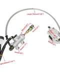 Rear Foot Disc Hydraulic Brake Master Cylinder Caliper Assembly Fits 150cc 200cc 250cc Go Karts ATVs Quad Bikes Dune Buggy