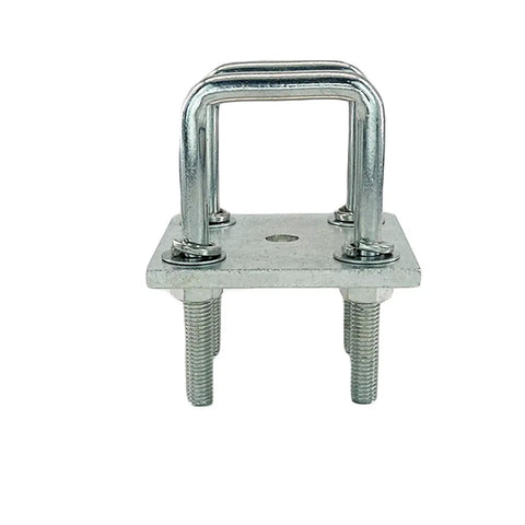 Beefy Square U-Bolt Kit For 2x2 Boat Trailer Axles, Heavy Duty Leaf Spring U Bolts, front view, 4.75 Inch Long, 2 Pack
