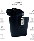 Portable Indoor Outdoor Lock Box Safe With 3 Digit Combo And Key Access, Heavy Duty Steel Cable For Securing, Open View