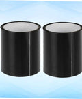 2 Pack PVC Repair Tape Leakproof Sealing Tape For PVC Pipe Joints; Black rolls on a blue background.