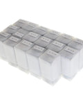 Stacked boxes of 17 Pack 5C Collet Set For CNC Lathes And Automatic Lathes, Precision Ground Hardened Spring Steel, 1/8 To 1-1/8 Inch Range