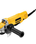 Powerful 9 Amp Four And A Half Inch Angle Grinder With Paddle Switch And 12,000 RPM Motor, ACDC Compatible, yellow tool