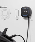 Level 2 Ev Charger 48 Amp Yields A Beefy 11.5 Kilowatts Of Crisp Home Charging Voltage With Built In Nacs Adapter For Teslas, black wallbox with dimensions.
