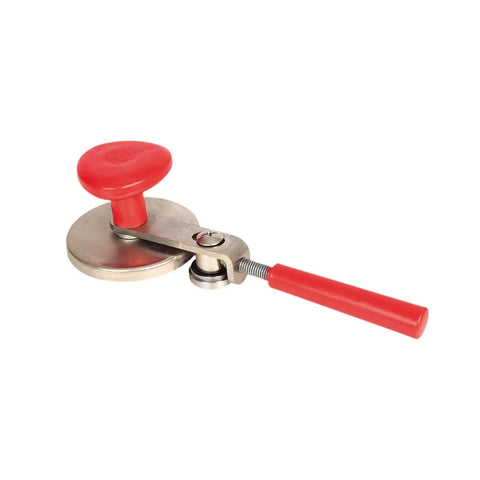 Compact Rotary Glass Can Sealer Tool For Home Kitchen Use with ergonomic non-slip handle and aluminum build, red design