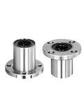Round Flange Linear Motion Bearing LMF6UU 30UU With Anti Rust Plating Half Pack Pro Grade Smooth Glide For CNC Machines And 3D Printers Durable Precision Bearing For Easy Install And Quiet Operation, two metal bearings