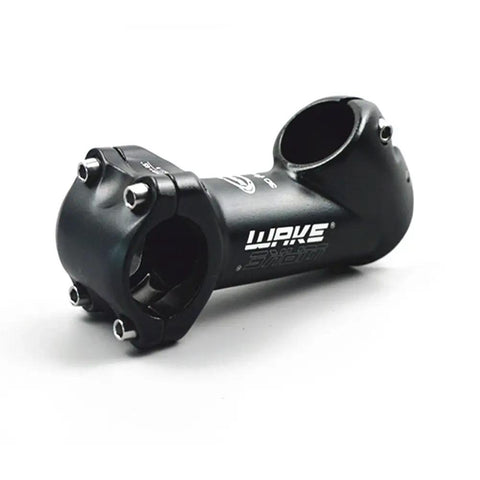 Side view of Dope 45 Degree MTB Stem 90mm Aluminum Alloy 31.8mm Bar Clamp Lightweight Hollow Design Four Bolt Clamp in black.