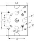 Technical drawing with measurements for self-centering vise component, compatible with EROWA and 3R systems.