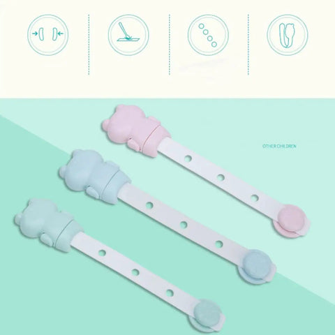 5 Pack Adjustable Cabinet And Drawer Safety Locks With Cartoon Design Kidproof Anti Pinch Durable PP And TPE Build Easy To Install