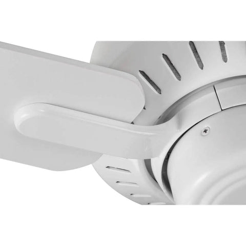 Close-up of white Drift Collection 32 Inch Four Blade Ceiling Fan With Whisper Quiet Motor And Energy Efficient Air Circulation