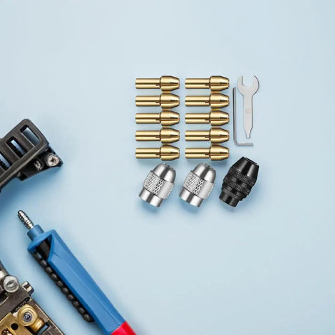 Copper Collet Chuck Set With Nut For Grinders And Drill Presses, 32 Piece Die Collet Kit Compatible With Rotary Tools pictured