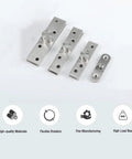 Hidden Door Pivot Hinge 75mm Stainless Steel 360 Degree Rotation for Cabinets and Cupboards Brushed Finish Six Pack