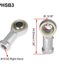 Rod End Bearing Three Sixteenth Inch Bore With Ten Thirty Two Right Hand Female Thread Heim Joint Pre Lubricated Set Of Two