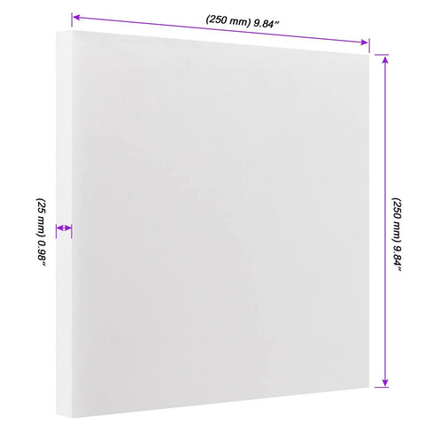 Side view Heavy Duty UHMW Polyethylene Sheets 2 Pack 10 By 10 By 1 Inch Opaque White Thick Board Built To Last With Superior Abrasion