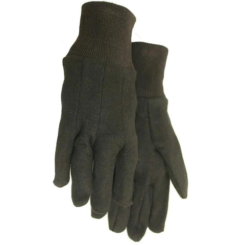 Brown Jersey Work Gloves For Men, 12 Pack, Size Large, Clute Cut With Straight Thumb, Knit Cuff, Dirt Resistant Cuff, Daily Jobsite Comfort And Durability