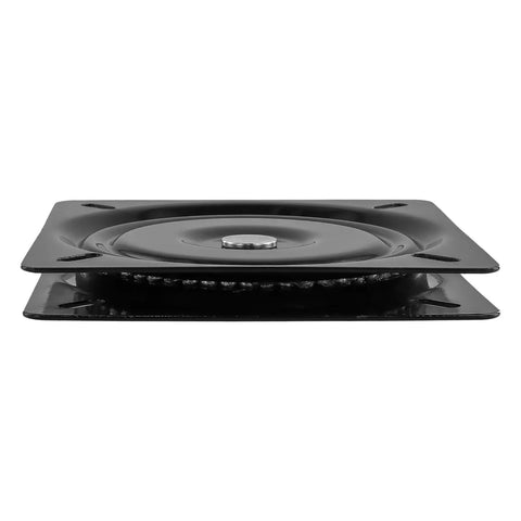 Side view of 8 Inch Boat Seat Swivel Replacement for Square Bar Stools and Recliners, 360 Degree Lazy Susan Bearing in black steel