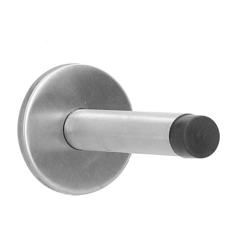 Stainless Steel Wall Mounted Door Stopper With Rubber Bumper Low Noise Cushioned Guard for kitchen bathroom bedroom living room hotel 3.9 x 2.0 inches