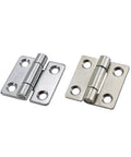 Pair of 1.5-inch square damping cabinet hinges in chrome finish
