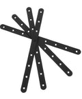 Heavy Duty Stainless Steel Brace Brackets Set 4 Pcs for cabinets and wood furniture repair, flat straight mending plates shown