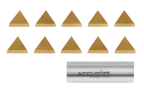 TiN Coated TPG322 Carbide Inserts for Lathe and Milling Three Eighths Inch IC One Eighth Inch Thick One Thirty Second Inch Radius Triangle Point Strong Cutting Edges Versatile for Wide Range of Materials 10 Pcs Box