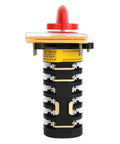 Side view of Workhorse Eight Position Rotary Cam Switch for Milling Machines, panel-mount, 25A 500V, universal changeover selector.