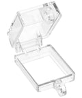 Dope Ship Type Rocker Switch Cover With Clear Flip Top Shield And Double Sided Adhesive open, plastic rectangular design