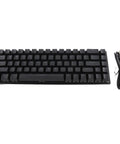 Clutch Compact Wired Mechanical Keyboard With Loud Blue Switches And Custom Rgb Backlight For Pro Gaming And Fast Typing Designed As A Sick 68 Key Usb Device Built To Last Forever, black keys with USB cable.