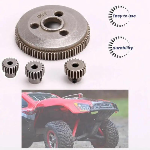 Beefy 86T Metal Spur Gear Set With 17T 19T 21T Pinions For 1 To 10 Scale 2WD RC Cars Compatible With Stampede Rustler Bandit Upgrade Parts