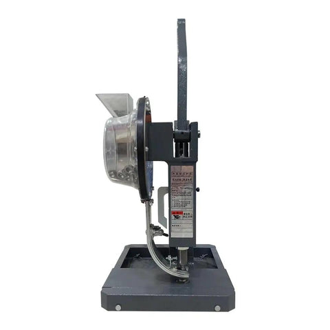 Straight Up Heavy Duty Manual Eyelet Press For PVC Bags And Canvas Crafts 8mm Ring Punch Tool with solid iron frame side view.