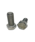 Close-up of two 3/4 inch stainless steel hex cap screws from Qty 25 Three Quarter Inch Stainless Steel Hex Cap Screws Full Thread Bolts 18 8 Beefy Heavy Duty Hardware Set For Building And Maintenance Projects Easy Install Tight Fit Corrosion Resistant All Purpose Fasteners Kit Built To Last