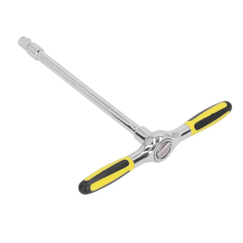 Go-To T Handle Ratchet Wrench And Quick Release Socket Kit With Built In Magnet And Comfort Grip for auto repair, chrome finish, ergonomic handles.