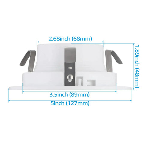 4 Inch White Recessed Light Trim Kit With Metal Step Baffle dimensions for PAR16 PAR20 BR20 Can Lights in inches and mm