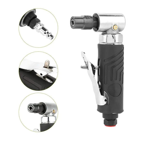 Heavy Duty Pneumatic Die Grinder With 90 Degree Right Angle Air Inlet, compact air tool for metal polishing and edging.