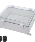 Outdoor IP65 ABS Plastic Junction Box With Clear Hinged Cover For Easy DIY Install Weatherproof Electrical Enclosure
