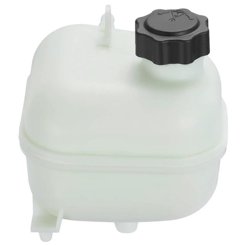 Straight Swap Engine Coolant Expansion Reservoir Overflow Tank For Mini Cooper 2002 Through 2008 1.6L L4 side view with cap