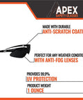 Anti Fog And Scratch Resistant Safety Glasses For Construction Pros And Everyday Workers On The Job With Tinted Lenses ANSI Z87 ISEA Certified Eye Protection for Men and Women Durable Lightweight Comfort Pack Of 12 with anti-scratch and anti-fog features