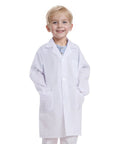 Child wearing Cool Kids Doctor Lab Coat Costume For Boys And Girls Realistic Scientist Dress Up Coat For Role Play Durable Polyester Cotton Lab