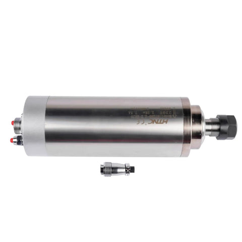 Water Cooled CNC Spindle 2.2KW 220V 8A ER20 Router Motor side view showing connectors and metal casing