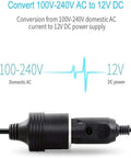 High Output AC To DC Converter 100V To 240V To 12V 10 Amp 120 Watt plug showing conversion from AC to DC power.