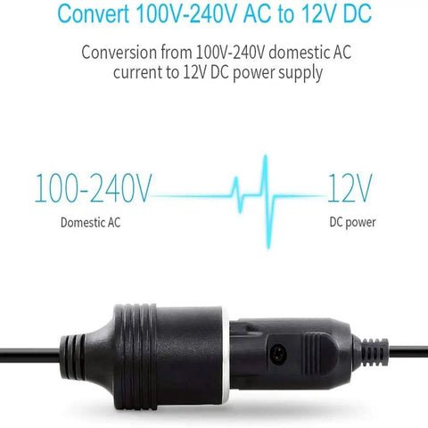 High Output AC To DC Converter 100V To 240V To 12V 10 Amp 120 Watt plug showing conversion from AC to DC power.