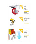 Anti-slip casters, wired remote control, and anti-fall pulley features of Heavy Duty Industrial Winch Crane With Steel Cable Overhead Lift Hoist.