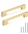 5 Inch Brushed Gold Cabinet Pulls Set Of 10 Zinc Alloy Handles For Kitchen Cabinets And Dressers Smooth Edge Brushed Brass Finish