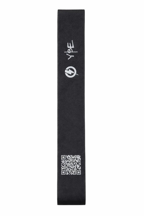 Heavy Duty Electric Bike Battery Straps 2 Pack, 2.5 Inch Wide By 44 Inch Long, No Slip Mount Strap For Razor And Other E Bikes, Battery Holder Strap Black - closeup of strap with white logos and QR code.