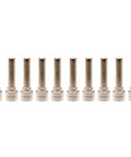 Plasma Cutter Consumables Kit For PCM 500i And PT 31XL Torch 50 Piece Pro Grade Replacement Kit With Electrodes Nozzles Swirl Rings And Shield Cups For CUT40 CUT50 Copper Alloy 40A Fits 21008A 20862 20463 18204 showing 10 electrodes in a row.