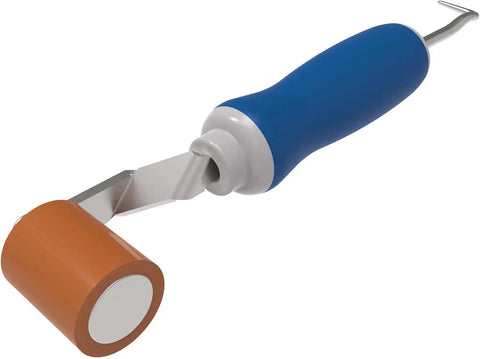 Pro Grade 110V 1600W Hot Air Plastic Welder Kit silicone roller with blue handle and seam probe included in the kit.
