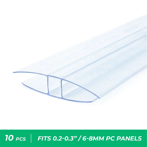H Connectors For Greenhouses Polycarbonate Panels Fits 6mm Or 8mm Twin Wall Panels 4 Foot Length 10 Pack Joiner Clips For Seamless Panel Assembly And Weatherproofing