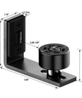 Black adjustable floor guide for sliding barn doors with roller guard, easy install, corrosion resistant powder coated