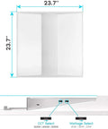 Top view and side profile of 2x2 LED Troffer Center Basket Panel With Color Tunable 3000K 4000K 5000K, Watt Adjustable, 23.7x23.7 inches
