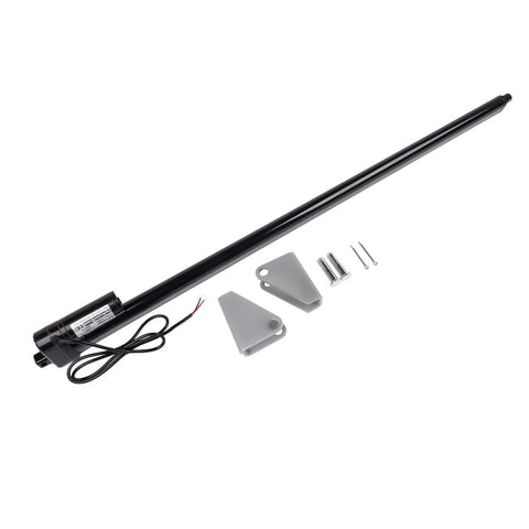Heavy Duty 36 Inch 12 Volt Linear Actuator Built Tough At 440 Lbs Pull Force Includes Pre Drilled Mounting Brackets and motor components.